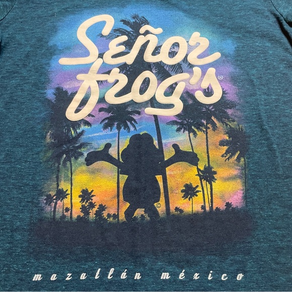 Senior Frog’s Blue Small Women T Shirt Scoop Neck Embroidery Graphic Tee - Picture 7 of 10